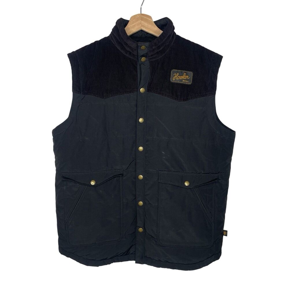 Howler Brothers Rounder Vest Large Raven Black Corduroy 032